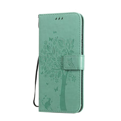 Tree & Cat Embossed Pattern Horizontal Flip Leather Case with Holder & Card Slots & Wallet & Lanyard, For Samsung Galaxy A71 5G, For Sony Xperia L4
