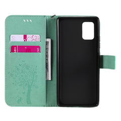 Tree & Cat Embossed Pattern Horizontal Flip Leather Case with Holder & Card Slots & Wallet & Lanyard, For Samsung Galaxy A71 5G, For Sony Xperia L4