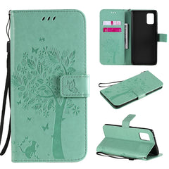 Tree & Cat Embossed Pattern Horizontal Flip Leather Case with Holder & Card Slots & Wallet & Lanyard, For Samsung Galaxy A71 5G, For Sony Xperia L4