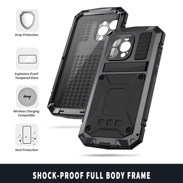 R-JUST Stoßfeste, wasserdichte, staubdichte Telefonhülle aus Metall und Silikon mit Halterung, für iPhone 15 Pro Max, für iPhone 15 Pro, für iPhone 15 Plus, für iPhone 15 R-JUST Stoßfeste, wasserdichte, staubdichte Telefonhülle aus Metall und Silikon mit Halterung, für iPhone 15 Pro Max, für iPhone 15 Pro, für iPhone 15 Plus, für iPhone 15