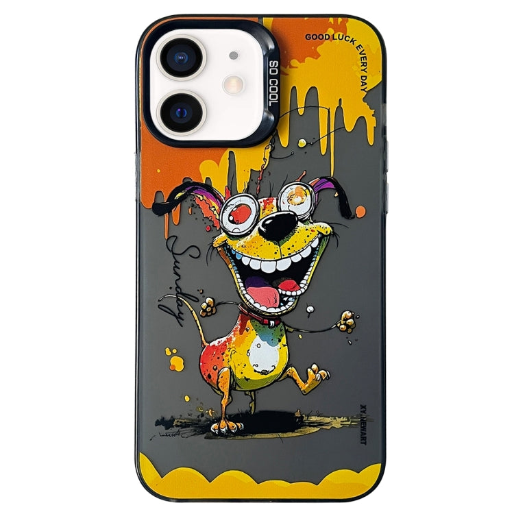 Double Layer Color Silver Series Animal Oil Painting Phone Case, For iPhone 12 Double Layer Color Silver Series Animal Oil Painting Phone Case, For iPhone 12
