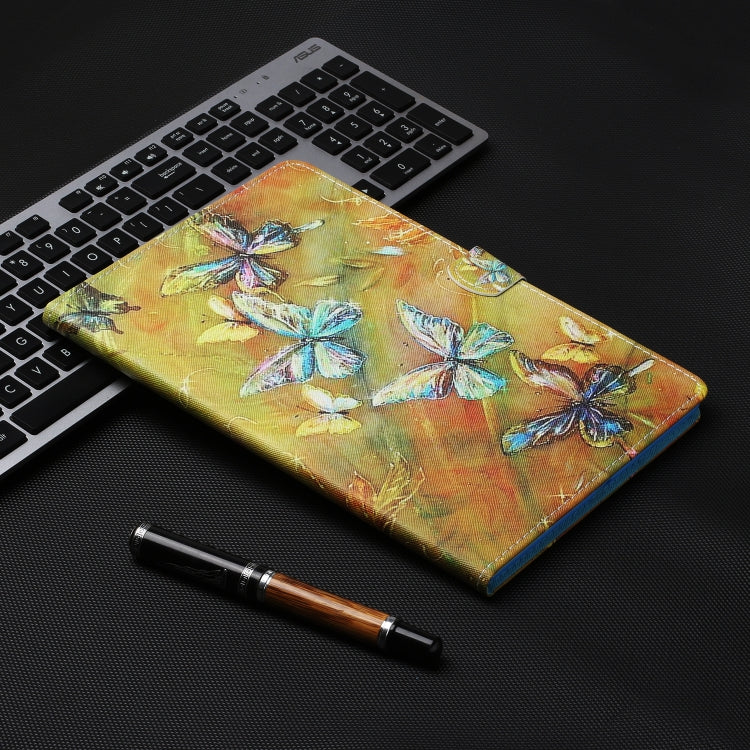 Estuche de cuero con tapa horizontal con costuras de dibujo de colores, soporte, ranuras para tarjetas, función de suspensión/activación y tira antideslizante, para iPad Air, iPad Air 2, iPad de 9,7 pulgadas (2017), iPad de 9,7 pulgadas (2018) Estuche de cuero con tapa horizontal con costuras de dibujo de colores, soporte, ranuras para tarjetas, función de suspensión/activación y tira antideslizante, para iPad Air, iPad Air 2, iPad de 9,7 pulgadas (2017), iPad de 9,7 pulgadas (2018)