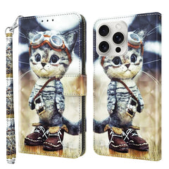 3D Painted Leather Phone Case, For iPhone 16 Pro Max, For iPhone 16 Pro