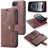 DG.MING Crazy Horse Texture Detachable Magnetic Leather Phone Case