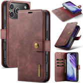 DG.MING Crazy Horse Texture Detachable Magnetic Leather Phone Case