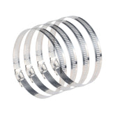 4 PCS Stainless Steel Hose Clamps Pipe Clip Fuel Line Clip, Size: 91-114mm