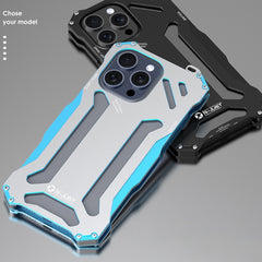 Funda de metal a prueba de golpes R-JUST RJ17 para iPhone 15 Pro Max, iPhone 15 Pro, iPhone 15 Plus, iPhone 15