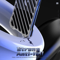 R-JUST RJ-50 Hohle, atmungsaktive Panzermetall-Telefonhülle, für iPhone 16 Pro Max, für iPhone 16 Pro, für iPhone 16 Plus, für iPhone 16, für iPhone 15 Pro Max, für iPhone 15 Pro, für iPhone 15 Plus, für iPhone 15