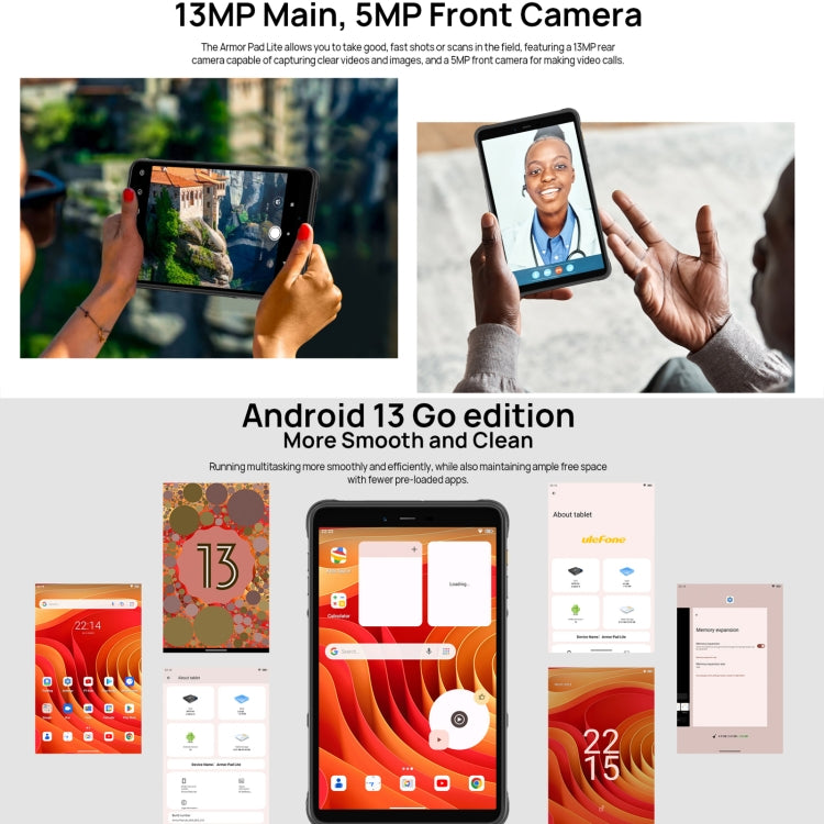 Ulefone Armor Pad Lite Rugged Tablet PC, 8.0 inch Android 13 MediaTek MT8766 Quad Core, Armor Pad Lite Ulefone Armor Pad Lite Rugged Tablet PC, 8.0 inch Android 13 MediaTek MT8766 Quad Core, Armor Pad Lite