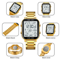 SKMEI 1888 Multifunctional Men 30M Waterproof Sports Stainless Steel Digital Wrist Watch