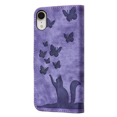 Butterfly Cat Embossing Flip Leather Phone Case