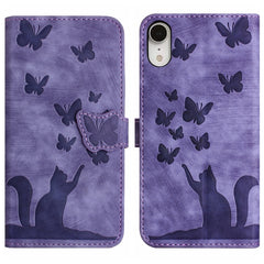 Butterfly Cat Embossing Flip Leather Phone Case