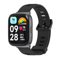 Mijobs Flat Hole Breathable TPU Watch Band