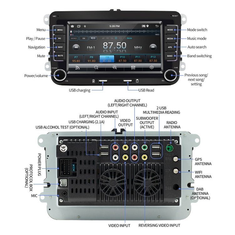 S9070 For Volkswagen 7 inch Portable Car MP5 Player Support CarPlay / Android Auto S9070 For Volkswagen 7 inch Portable Car MP5 Player Support CarPlay / Android Auto