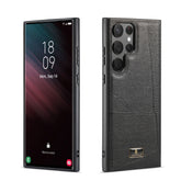 Fierre Shann Leather Texture Phone Back Cover Case, For Samsung Galaxy S24 Ultra 5G, For Samsung Galaxy S24+ 5G, For Samsung Galaxy S24 5G