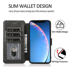 Calf Texture Magnetic Buckle Horizontal Flip Leather Case with Holder & Card Slots & Wallet & Photo Frame, For iPhone 12 / 12 Pro