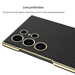 GKK Triumph Ultra-Thin Plain Leather Phone Case with Holder, For Samsung Galaxy S24 Ultra 5G