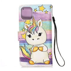 Painted Flat Texture Leather Case with Lanyard & Card Slot & Wallet & Holder, For iPhone 12 mini, For iPhone 12 / 12 Pro