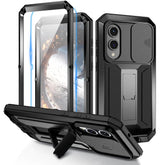 R-JUST Funda impermeable para teléfono con soporte deslizante para cámara, para Samsung Galaxy S25 5G, para Samsung Galaxy S25+ 5G, para Samsung Galaxy S25 Ultra 5G, para Samsung Galaxy S24 Ultra 5G, para Samsung Galaxy S24+ 5G, para Samsung Galaxy S24 5G