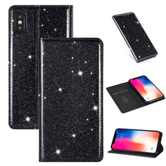 Ultrathin Glitter Magnetic Horizontal Flip Leather Case with Holder & Card Slots, For iPhone XR
