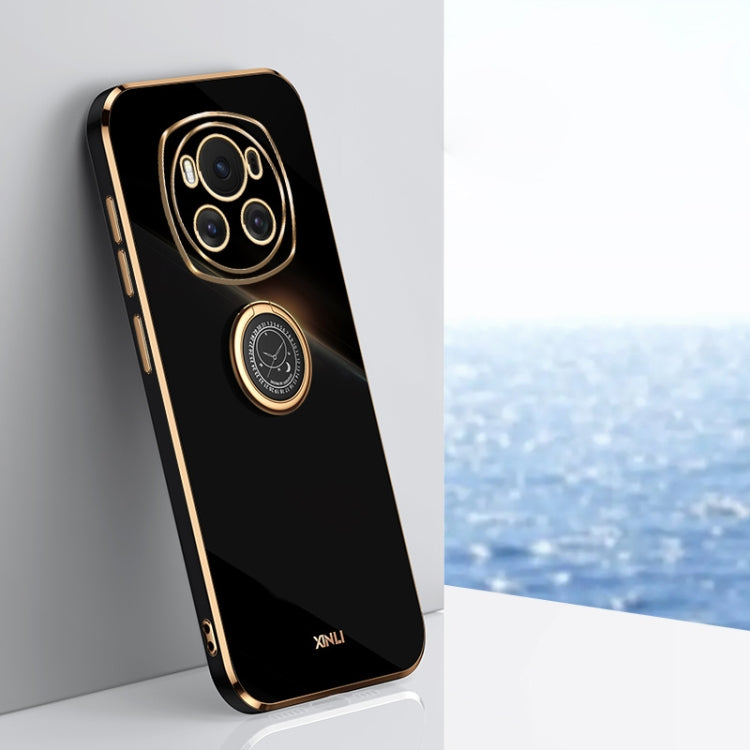 XINLI Straight 6D Plating Gold Edge TPU Shockproof Case with Ring Holder, For Honor Magic6 5G XINLI Straight 6D Plating Gold Edge TPU Shockproof Case with Ring Holder, For Honor Magic6 5G