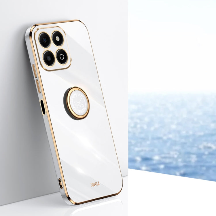 XINLI Straight 6D Plating Gold Edge TPU Shockproof Case with Ring Holder, For Honor Play 60 Plus, For Honor X6b, For Honor 200 XINLI Straight 6D Plating Gold Edge TPU Shockproof Case with Ring Holder, For Honor Play 60 Plus, For Honor X6b, For Honor 200