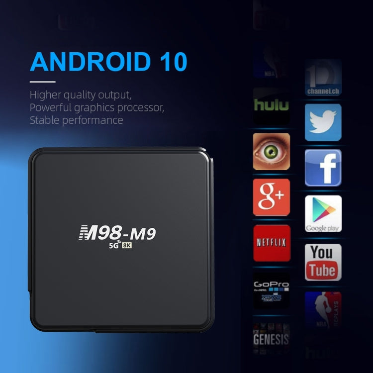 M98-M9 Quad-core ARM Cortex-A53 WiFi Bluetooth 4K HD Android TV Box, 2GB+8GB M98-M9 Quad-core ARM Cortex-A53 WiFi Bluetooth 4K HD Android TV Box, 2GB+8GB