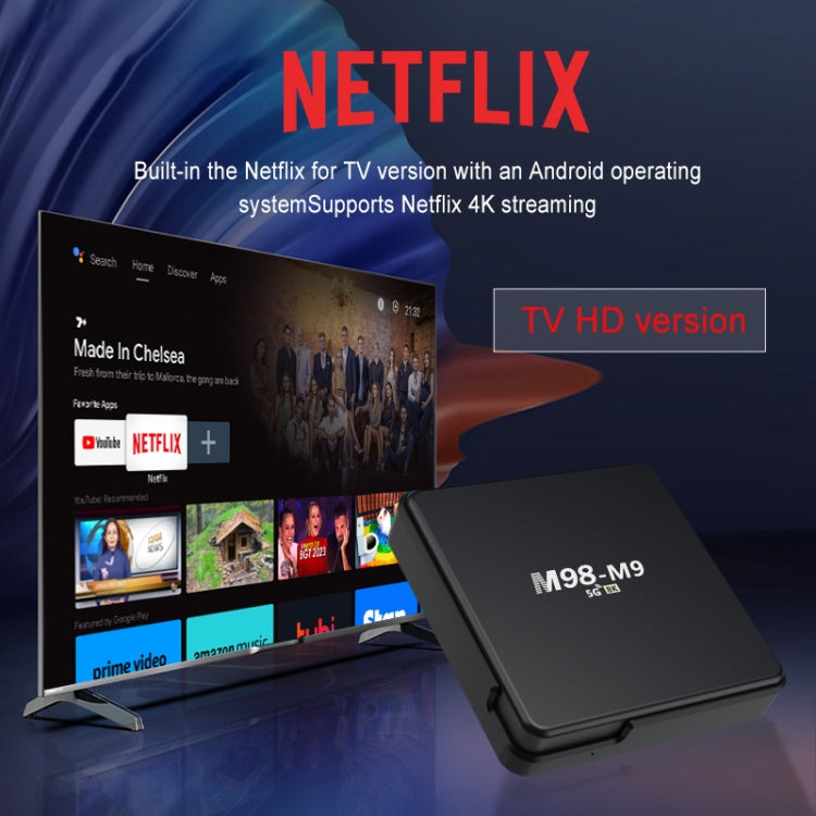 M98-M9 Quad-core ARM Cortex-A53 WiFi Bluetooth 4K HD Android TV Box, 2GB+8GB M98-M9 Quad-core ARM Cortex-A53 WiFi Bluetooth 4K HD Android TV Box, 2GB+8GB