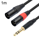 TC145YXK108RE-10 6.35mm 1/4 TRS Male to Dual XLR Male Audio Cable, 1m, 2m, 3m