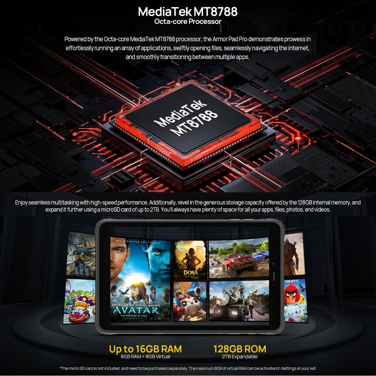 Tablet PC resistente Ulefone Armor Pad Pro, 8 pulgadas, Android 13, MediaTek MT8788 Octa Core, red 4G, enchufe de la UE, Armor Pad Pro Tablet PC resistente Ulefone Armor Pad Pro, 8 pulgadas, Android 13, MediaTek MT8788 Octa Core, red 4G, enchufe de la UE, Armor Pad Pro