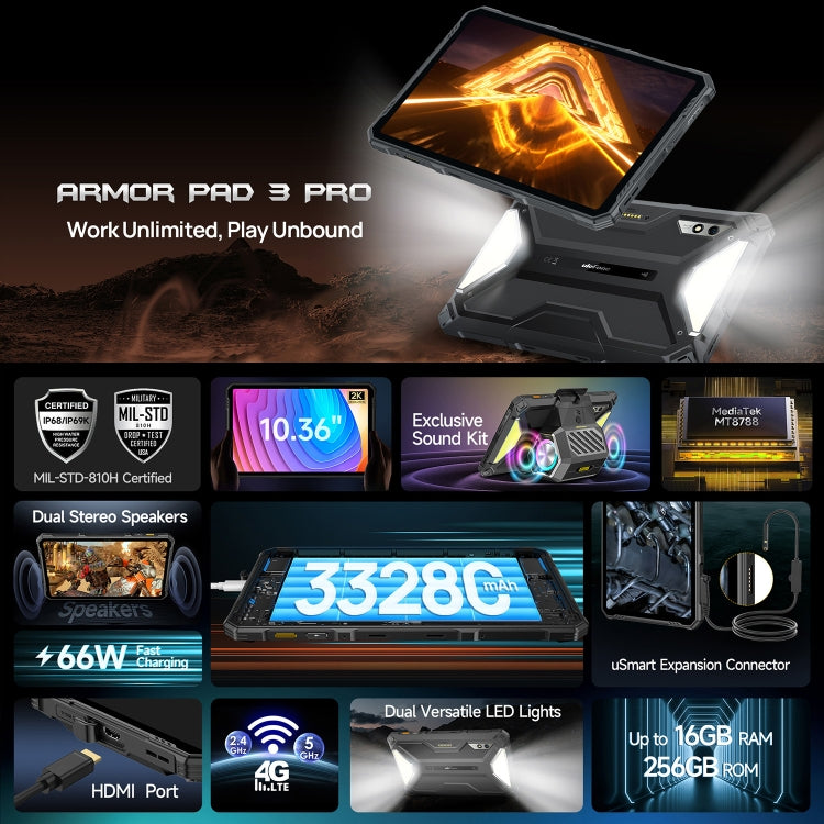 Tablet PC resistente Ulefone Armor Pad 3 Pro, 10,36 pulgadas, Android 13, MediaTek MT8788 Octa Core, red 4G, enchufe de la UE, Armor Pad 3 Pro Tablet PC resistente Ulefone Armor Pad 3 Pro, 10,36 pulgadas, Android 13, MediaTek MT8788 Octa Core, red 4G, enchufe de la UE, Armor Pad 3 Pro