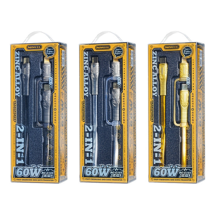 REMAX RC-C165 Prime 1.2m 60W Type-C to Type-C + 8 Pin Braided Fast Charging Cable, RC-C165 REMAX RC-C165 Prime 1.2m 60W Type-C to Type-C + 8 Pin Braided Fast Charging Cable, RC-C165