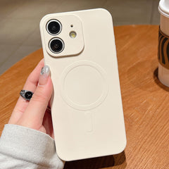 Solid Color Liquid Silicone MagSafe Magnetic Phone Case