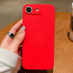 Solid Color Liquid Silicone MagSafe Magnetic Phone Case