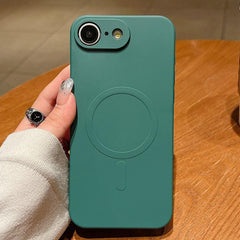 Solid Color Liquid Silicone MagSafe Magnetic Phone Case