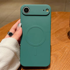 Solid Color Liquid Silicone MagSafe Magnetic Phone Case