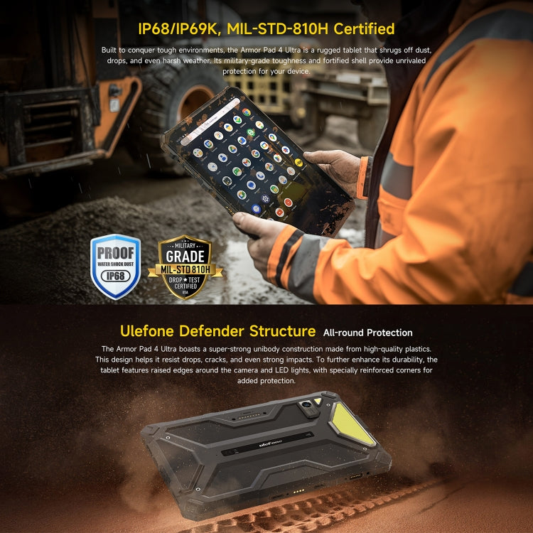 Ulefone Armor Pad 4 Ultra Rugged Tablet PC, 10.36 inch Android 14 MediaTek Dimensity 6300 Octa Core 5G Network, EU Plug Ulefone Armor Pad 4 Ultra Rugged Tablet PC, 10.36 inch Android 14 MediaTek Dimensity 6300 Octa Core 5G Network, EU Plug
