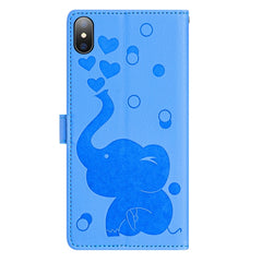 Cartoon Elephant Embossed Leather Phone Case