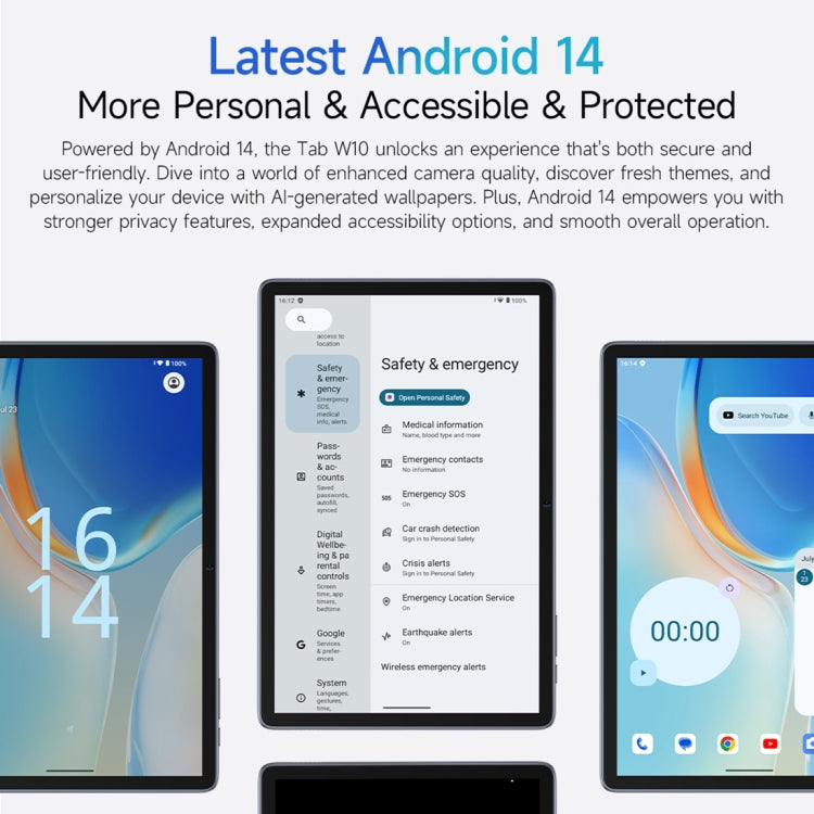 Ulefone Tab W10 WiFi Tablet PC, 10.1 inch Android 14 Unisoc T606 Octa Core, EU Plug Ulefone Tab W10 WiFi Tablet PC, 10.1 inch Android 14 Unisoc T606 Octa Core, EU Plug