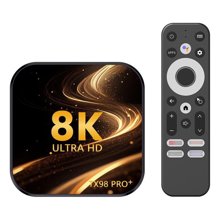 TX98 Pro+ 8K UHD Android 13 Smart TV Box with Remote Control, RK3528 Quad-Core TX98 Pro+ 8K UHD Android 13 Smart TV Box with Remote Control, RK3528 Quad-Core