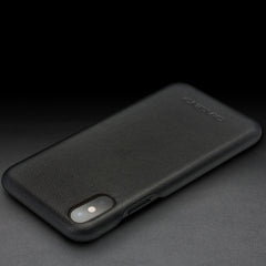 For iPhone X / XS QIALINO Shockproof Cowhide Leather Protective Case