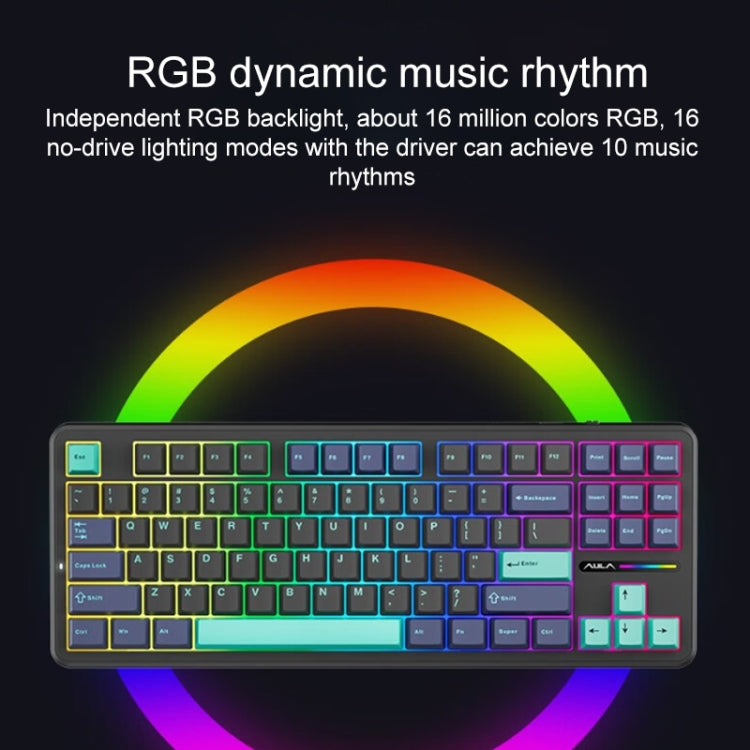 AULA F87 87 Keys Wired/2.4G/Bluetooth Three Model Customized RGB Mechanical Keyboard AULA F87 87 Keys Wired/2.4G/Bluetooth Three Model Customized RGB Mechanical Keyboard