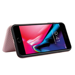 Magnetische Horizontal-Flip-Hülle aus TPU + PC + PU-Leder mit Kohlefaserstruktur und Kartensteckplatz für das iPhone X / XS