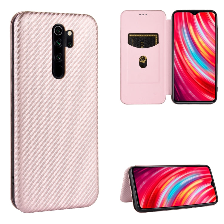 Carbon Fiber Texture Magnetic Horizontal Flip TPU + PC + PU Leather Case with Card Slot, For Xiaomi Redmi Note 8 Pro, For Xiaomi Redmi Note 9, For Xiaomi Redmi Note 9S, For Xiaomi Redmi Note 8T