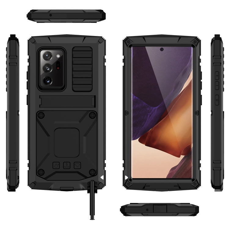 Funda protectora de metal y silicona a prueba de golpes, impermeable y a prueba de polvo con soporte, para Samsung Galaxy Note 20, para Samsung Galaxy Note 20 Ultra Funda protectora de metal y silicona a prueba de golpes, impermeable y a prueba de polvo con soporte, para Samsung Galaxy Note 20, para Samsung Galaxy Note 20 Ultra