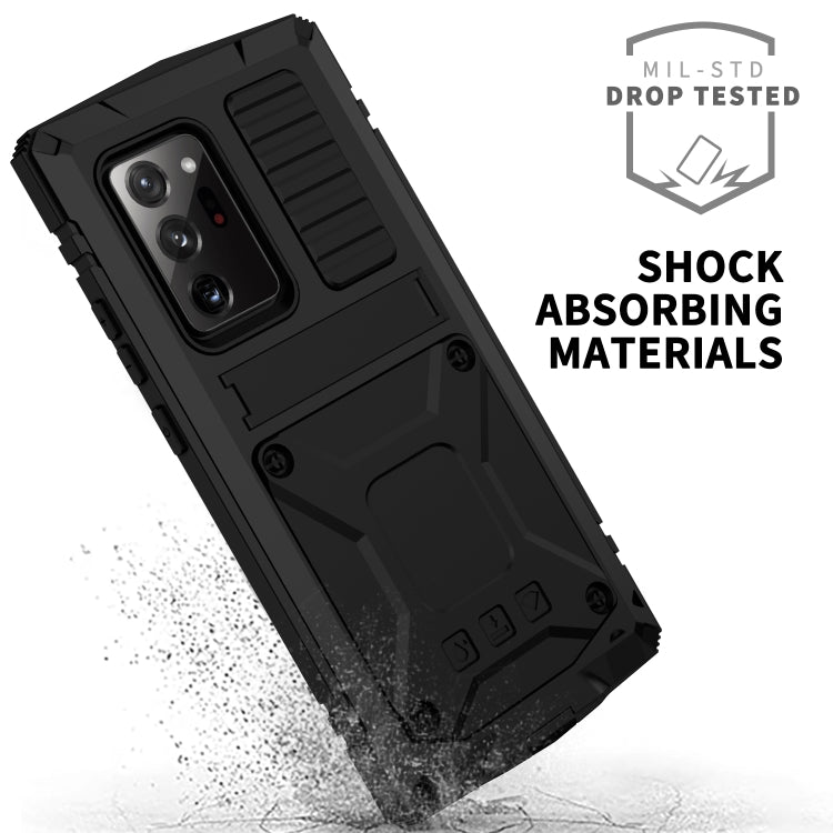 Funda protectora de metal y silicona a prueba de golpes, impermeable y a prueba de polvo con soporte, para Samsung Galaxy Note 20, para Samsung Galaxy Note 20 Ultra Funda protectora de metal y silicona a prueba de golpes, impermeable y a prueba de polvo con soporte, para Samsung Galaxy Note 20, para Samsung Galaxy Note 20 Ultra