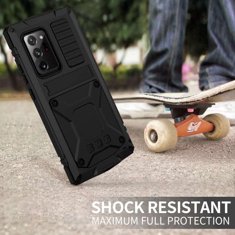 Funda protectora de metal y silicona a prueba de golpes, impermeable y a prueba de polvo con soporte, para Samsung Galaxy Note 20, para Samsung Galaxy Note 20 Ultra Funda protectora de metal y silicona a prueba de golpes, impermeable y a prueba de polvo con soporte, para Samsung Galaxy Note 20, para Samsung Galaxy Note 20 Ultra