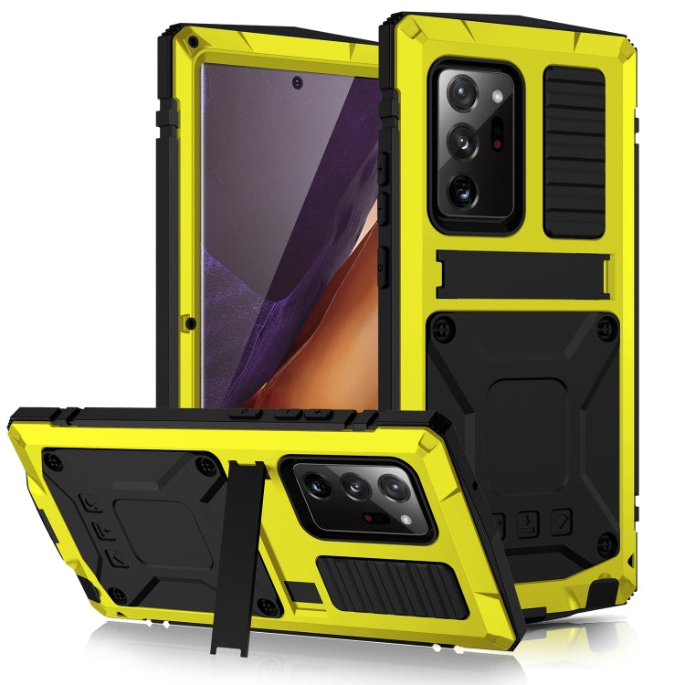 Funda protectora de metal y silicona a prueba de golpes, impermeable y a prueba de polvo con soporte, para Samsung Galaxy Note 20, para Samsung Galaxy Note 20 Ultra Funda protectora de metal y silicona a prueba de golpes, impermeable y a prueba de polvo con soporte, para Samsung Galaxy Note 20, para Samsung Galaxy Note 20 Ultra