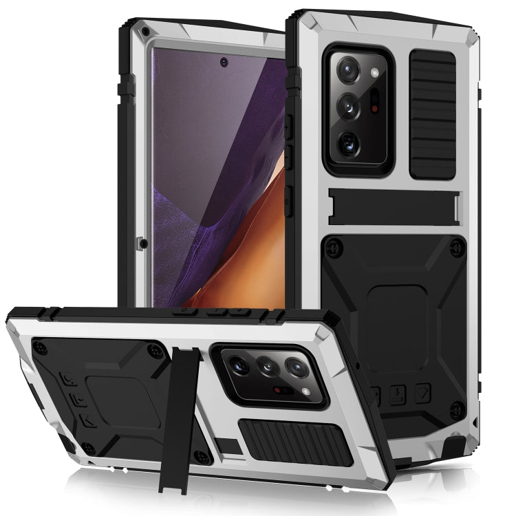 Funda protectora de metal y silicona a prueba de golpes, impermeable y a prueba de polvo con soporte, para Samsung Galaxy Note 20, para Samsung Galaxy Note 20 Ultra Funda protectora de metal y silicona a prueba de golpes, impermeable y a prueba de polvo con soporte, para Samsung Galaxy Note 20, para Samsung Galaxy Note 20 Ultra