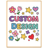 Child Drawing Decorative Painting with Aluminum Alloy Frame Print On Your Demand, 15x20cm, 20x20cm, 30x30cm, 40x40cm, 50x50cm, 60x60cm, 70x70cm, 80x80cm, 90x90cm